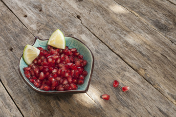 fresh fruits over wooden table