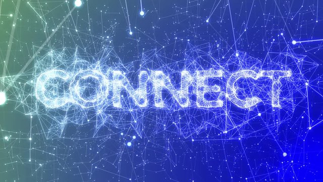 Connect in Blue - Buzzword Concept Animation, Plexus Network Connections