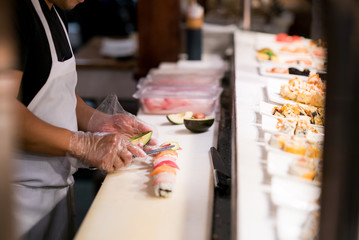 Chef Makes Fresh Plate of Sushi