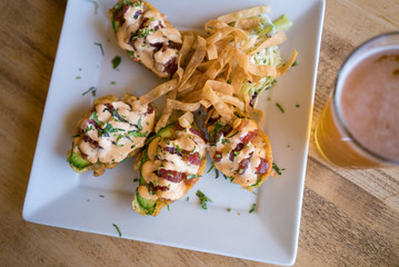Delicious Avocado Appetizer with Beer