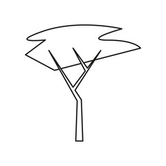 outlined tree forest botanical design