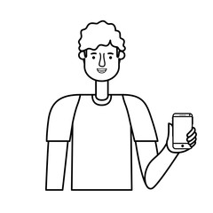 young man with smartphone