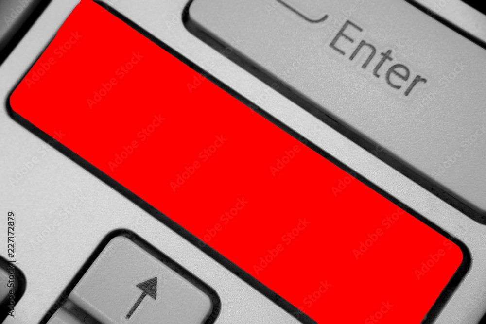 Leinwandbilder Design business Empty copy space text for Ad website promotion isolated Banner template. Keyboard red key Intention create computer computing reflection document
