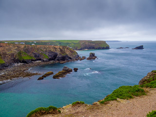 Cornwall England - view over the amazing landcape at the coastline