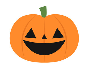 Vector illustration of a simple smiling pumpkin