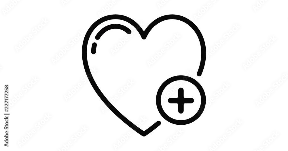 Poster like button line icon motion graphic animation with alpha channel.