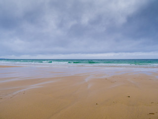 Fototapeta na wymiar St Agnes Beach in Cornwall - a surfers paradise in England