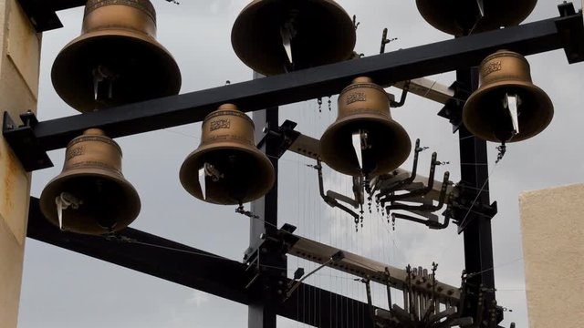View of the carillon bells mechanism at Saint Barnabas Episcopal Church, ?Scottsdale Arizona