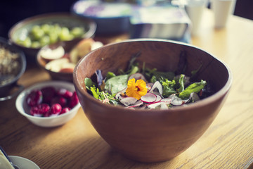 Salad In Wooden Bowl