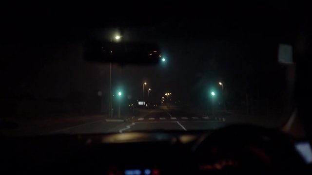 POV Of Driver Driving A Car At Night 2.
Basic Grade Applied.