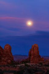 Moonrise Over the Desert in Arches National Park