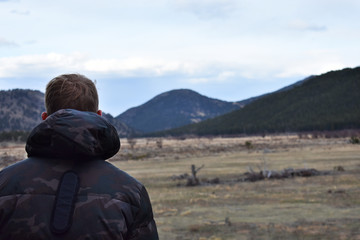 Looking into the Rocky Mountains in Colorado