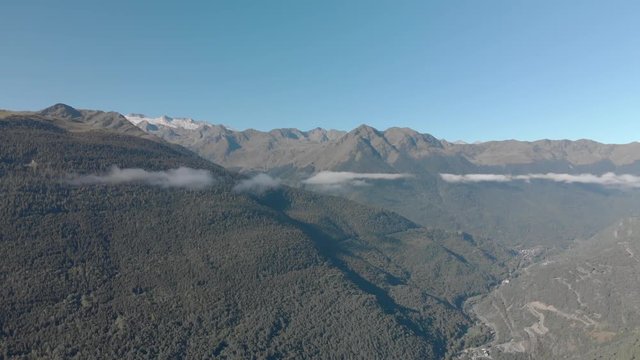 Aerial Amazing View of European Mountains and Valley with cloud 3