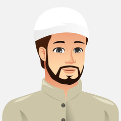 Portrait of a Muslim Man Illustration
