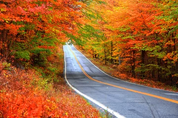 Papier Peint photo Lavable Automne Beautiful rural Vermont drive in autumn time
