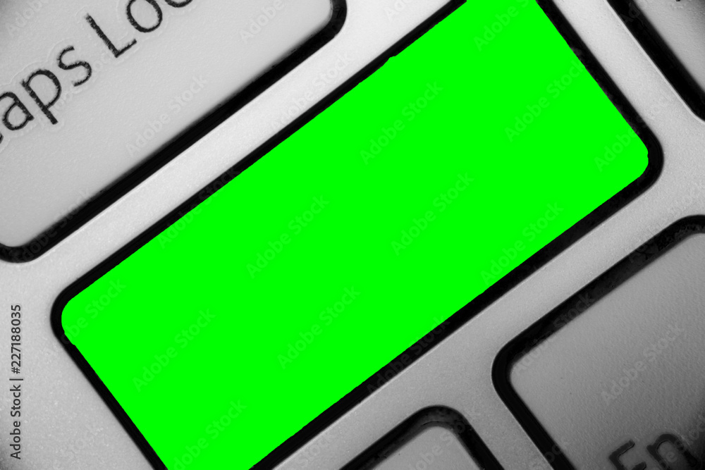 Leinwandbilder Design business concept Empty copy space modern abstract background. Keyboard green key Intention create computer computing reflection document
