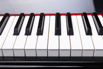 Front view of Piano keys.