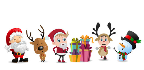 Fototapeta premium Character of Christmas cute cartoon isolated on white background, vector illustration.