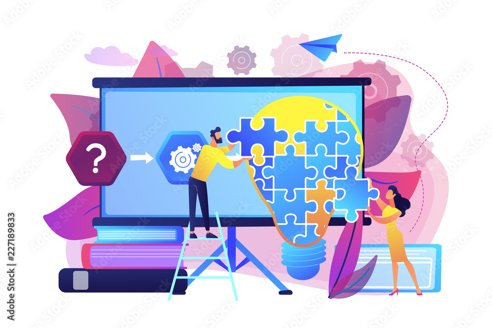 Poster problem solving concept vector illustration.