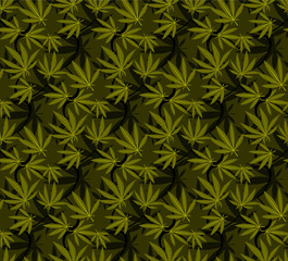 Naklejka premium Marijuana leaves seamless vector pattern.
