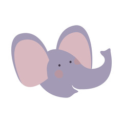 cute and adorable head elephant character