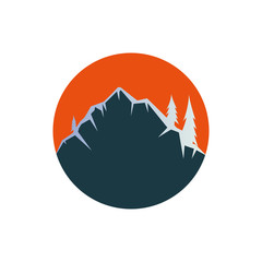Mountain logo icon design template vector