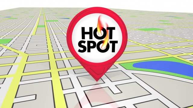 Hot Spot Popular Location Map Pin 3d Animation