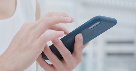 Woman work on smart phone