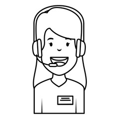 logistic woman agent with headset