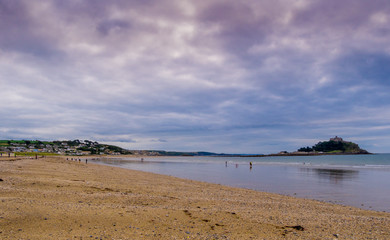 The beach of Marazion in Cornwall - a surfer s paradise