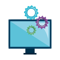computer monitor with gears