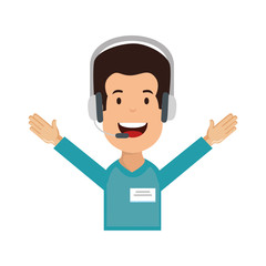 logistic agent with headset