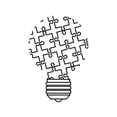 bulb light idea with puzzle pieces