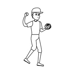 young man practicing baseball