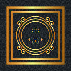 elegant circular golden frame