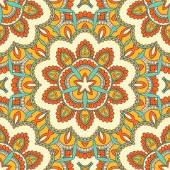 Hand drawn ornamental seamless pattern