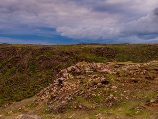 The rocky and picturesque coast of Kynance Cove in Cornwall