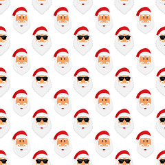 Santa’s faces pattern seamless background.