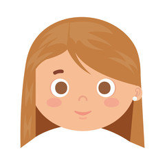beautiful little girl head character