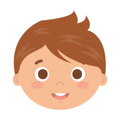 cute little boy head character