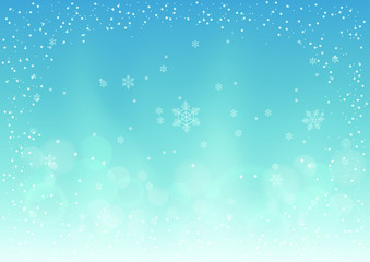 Christmas and Happy new year background with snowflake and snow