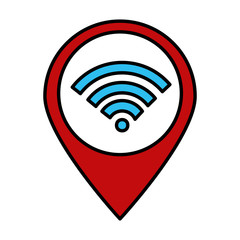 location pin with wifi signal