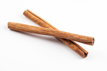 Cinnamon on white background isolated, ingredient