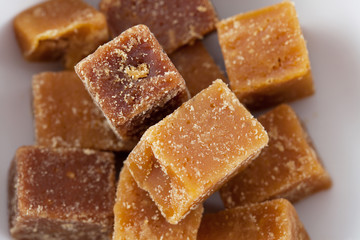 unclarified organic brown cane sugar cube food ingredient