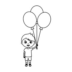 cute little boy with balloons helium