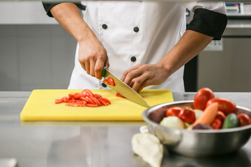 chef preparing a salad