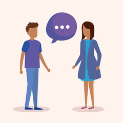 couple with speech bubbles