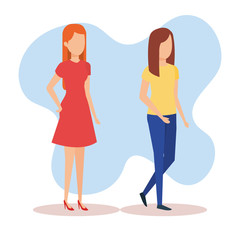 couple of girls avatars characters