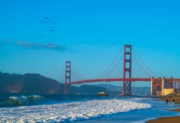 Papier Peint photo Plage de Baker, San Francisco Golden Gate Bridge, Baker Beach, San Francisco