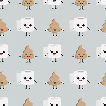 Pattern With Poop And Toilet Paper